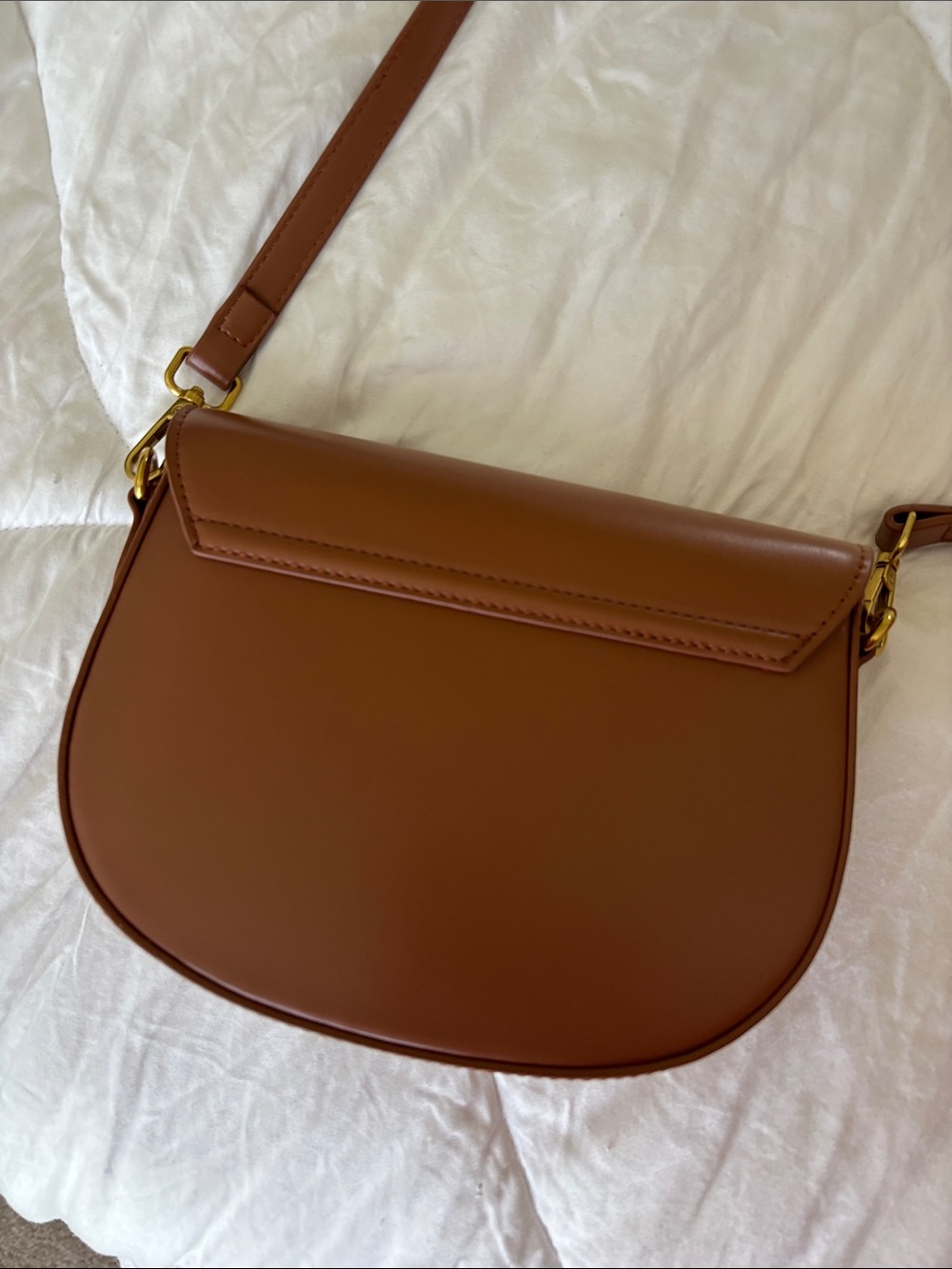 Miztique Tan Crossbody Bag with Gold Accent - Picture 3 of 5